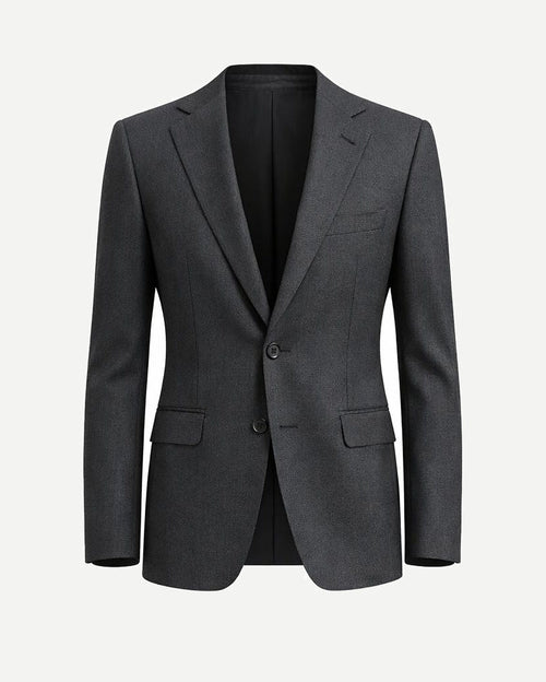 Charcoal Grey Men's Classic Cut Jacket with a tailored fit, featuring notch lapels, a two-button closure, flap pockets, and refined construction for polished business or formal wear.