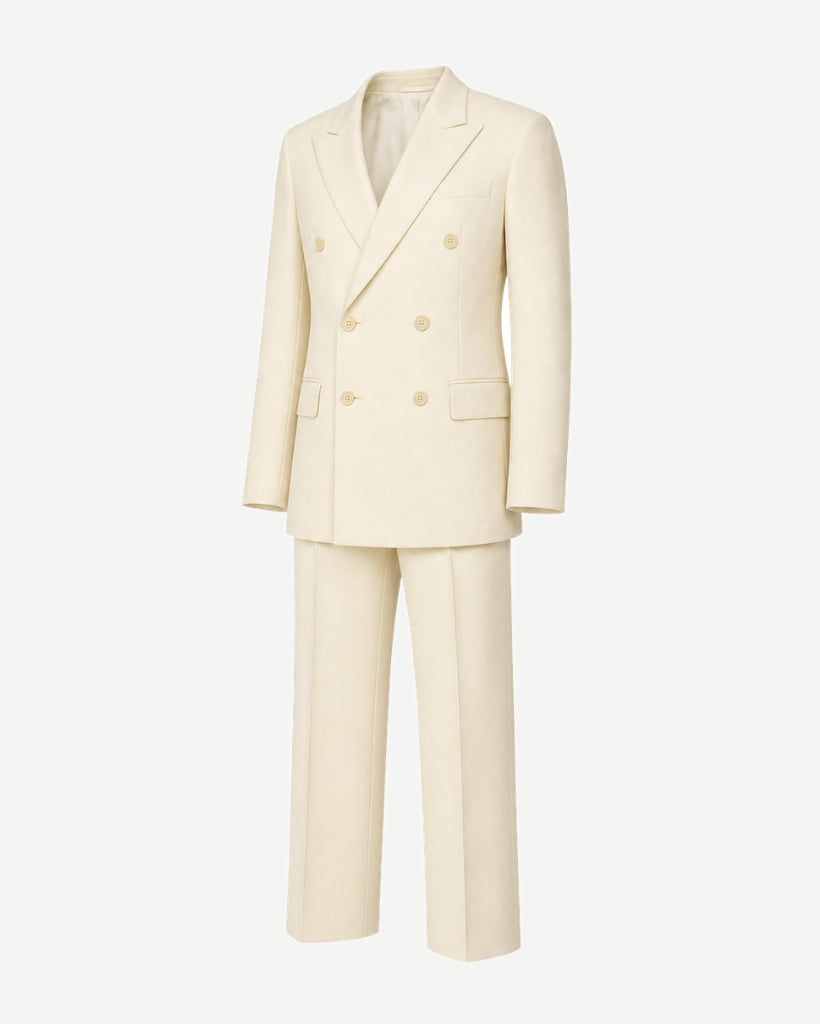 Cream Loro Piana men's set side view