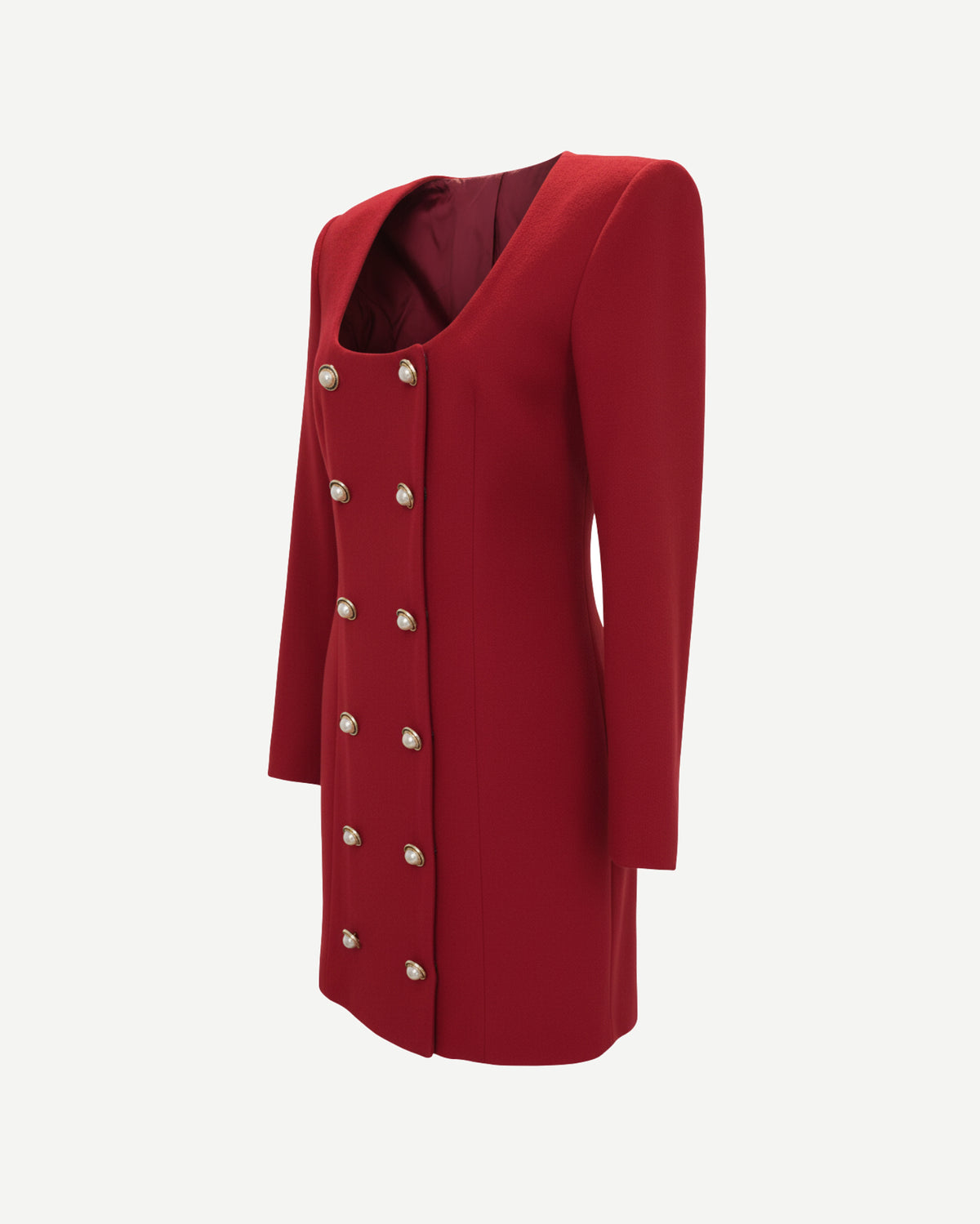 Tailory crimson tailored blazer dress with sculpted waist side view