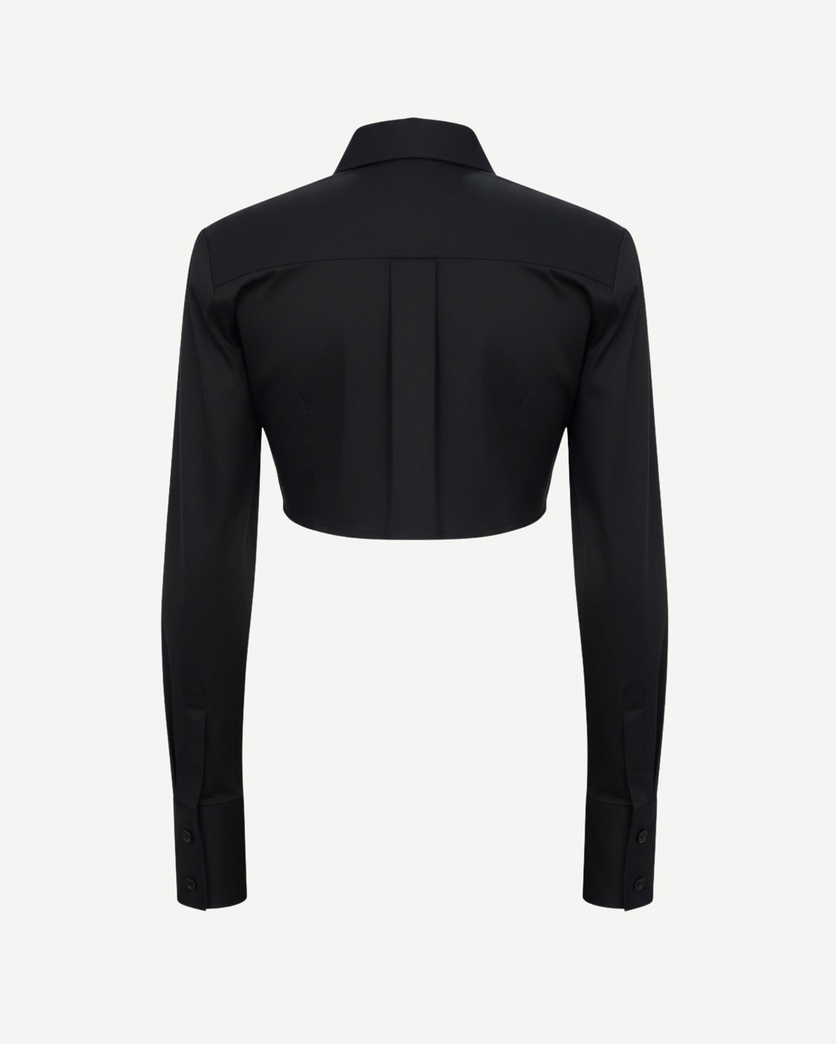 Tailory black cropped tailored shirt back view