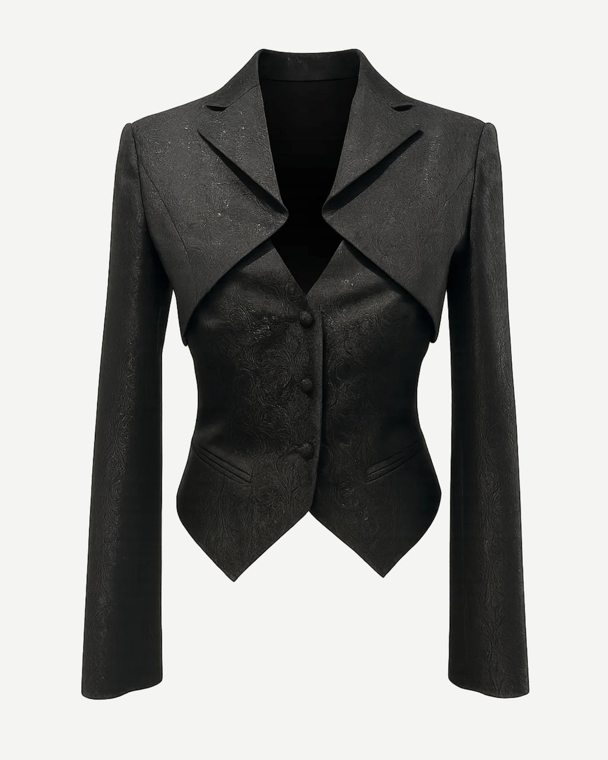 Black Cropped Blazer Cutout Formal Jacket - Blazer - The Tailory New York
