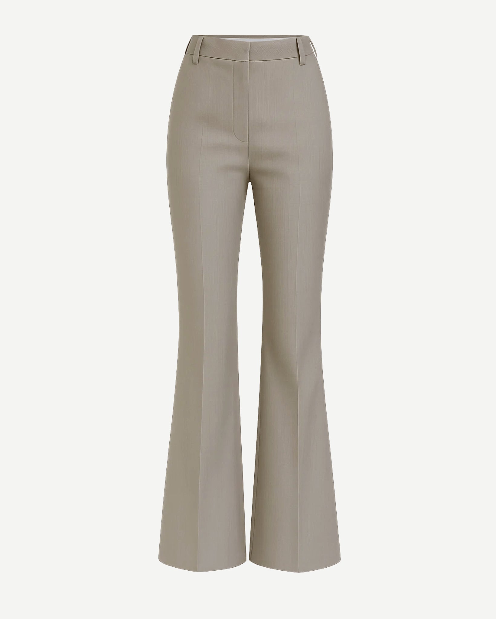 Tailory stone Loro Piana high-waisted cropped flare trousers front view