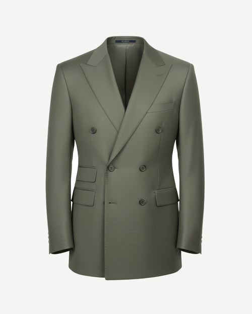 Tailory dark green double-breasted tailored blazer front view