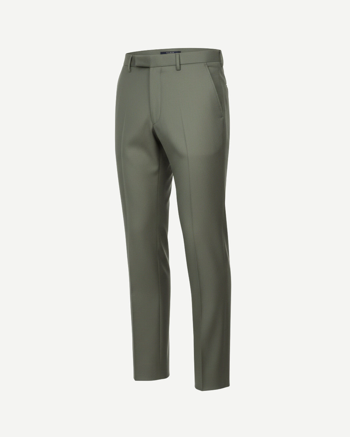 Tailory dark green flat-front tailored trousers side view