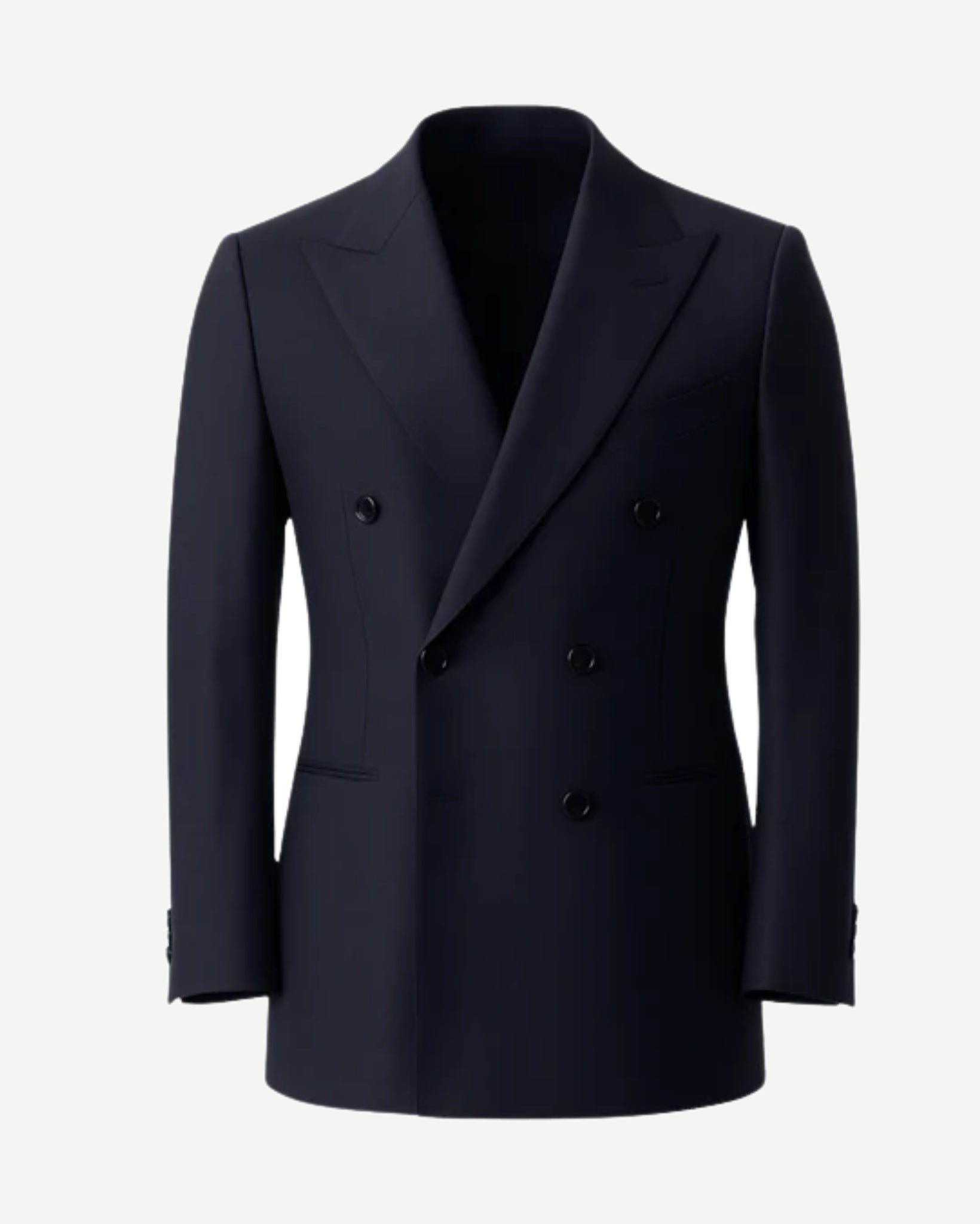 Tailory dark navy double-breasted wool blazer front view