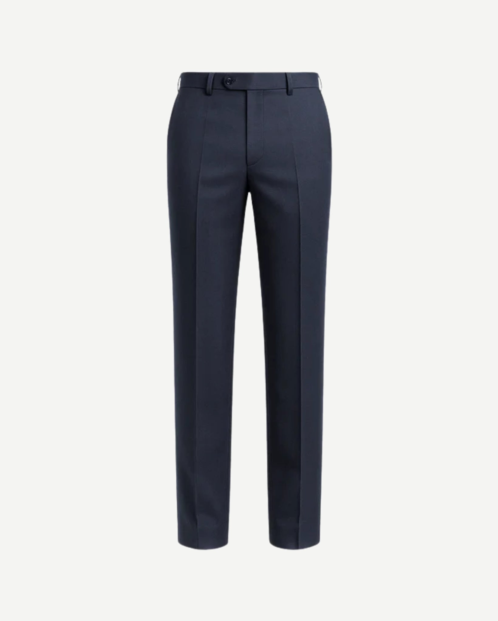Tailory dark navy flat front wool dress trousers front view