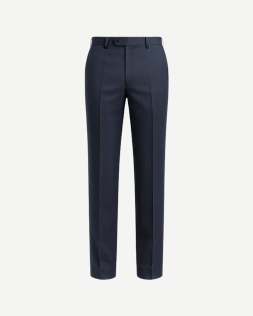 Tailory dark navy flat front wool dress trousers front view