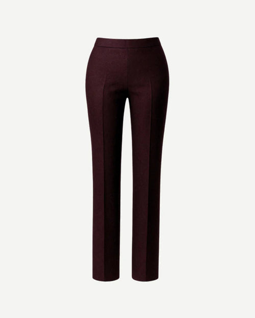 Tailory deep burgundy wool trousers front view