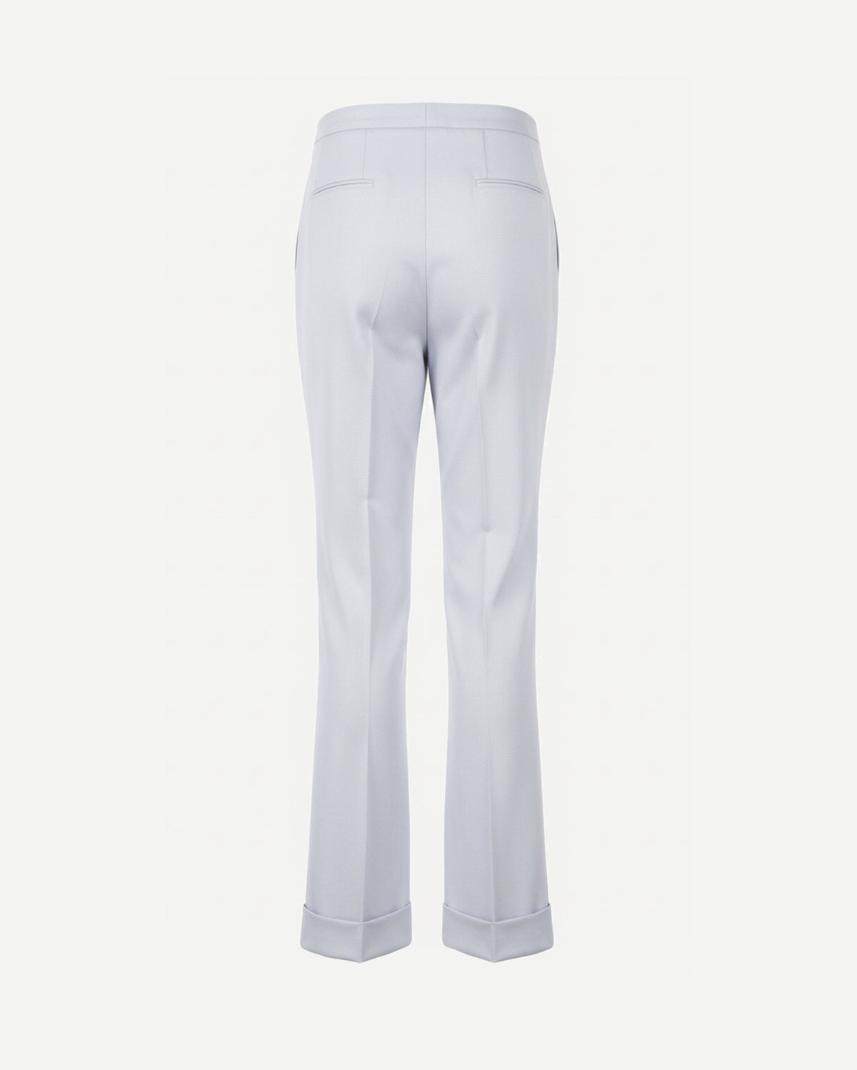 Tailory white fitted flared trousers back view