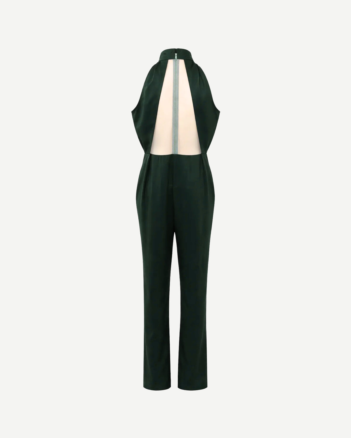 Tailory_Jumpsuit_ForestGreen_Halter_BackView