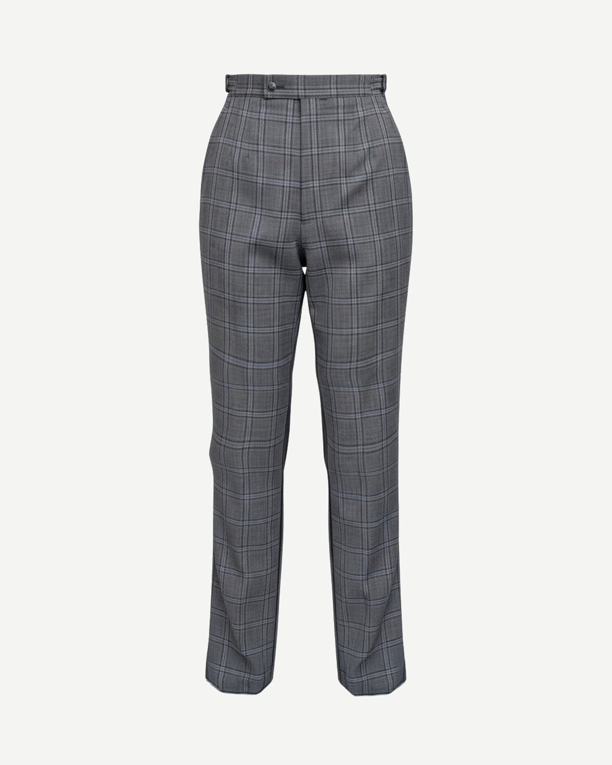 Tailory grey Glen plaid high-waist tailored trousers front view
