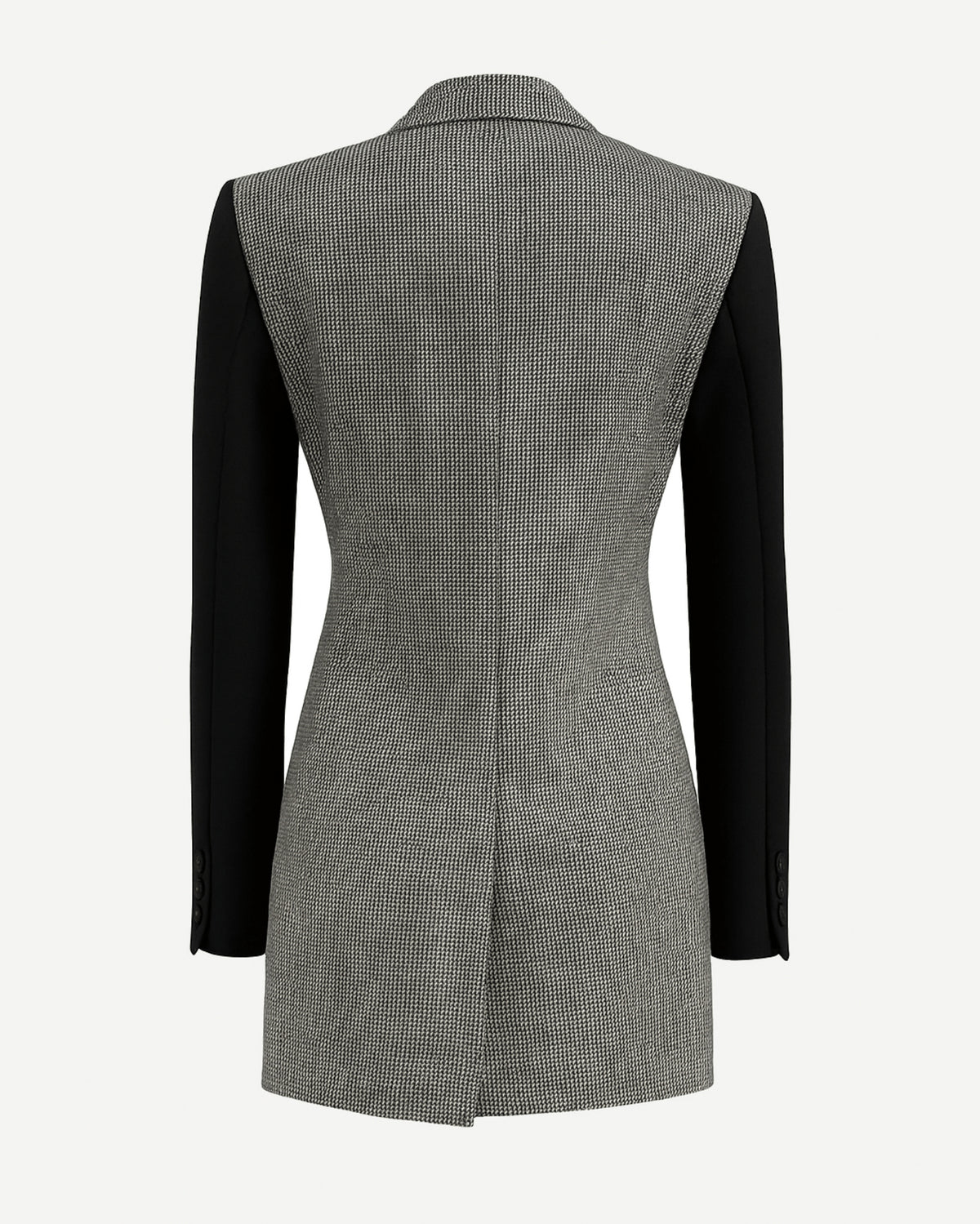 Tailory houndstooth/black color-block double-breasted blazer back view