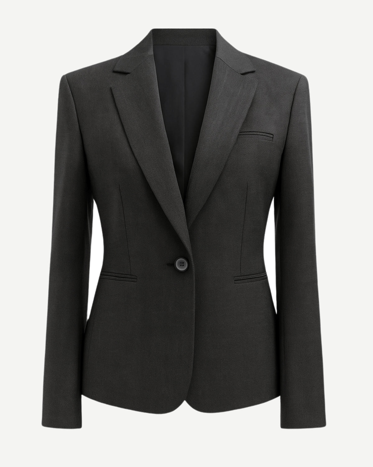 Tailory charcoal grey wool notch lapel blazer front view