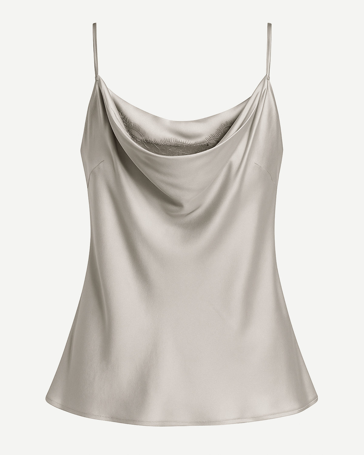 Tailory sage silk charmeuse cowl neck camisole front view