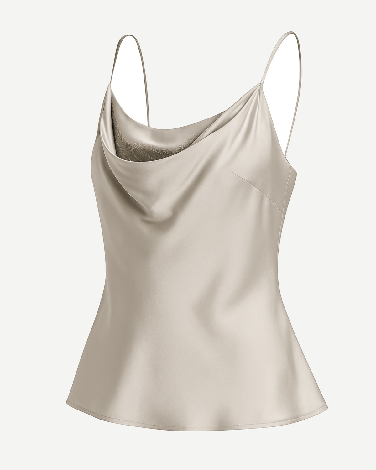 Tailory sage silk charmeuse cowl neck camisole side view
