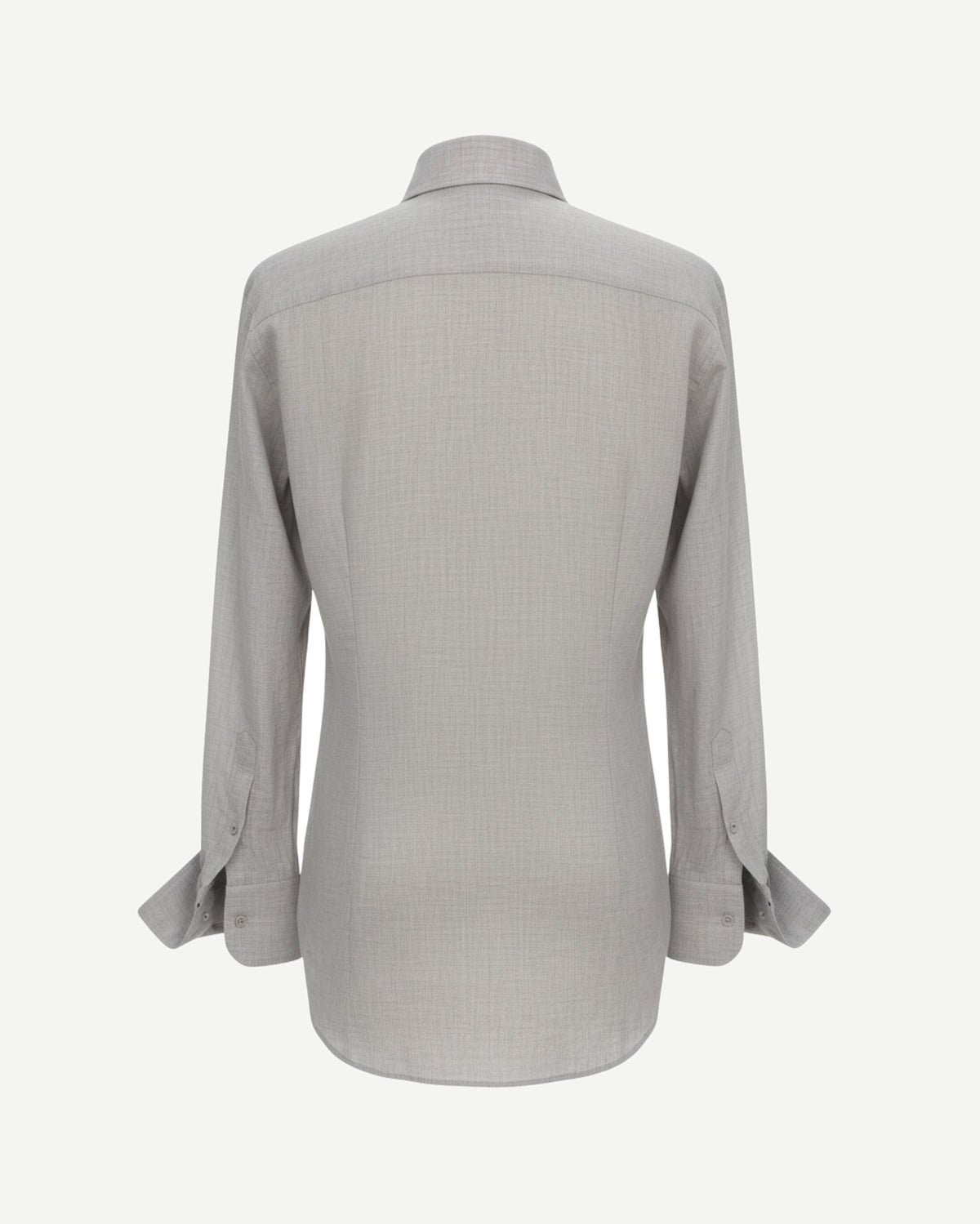Tailory grey linen French-cuff shirt back view