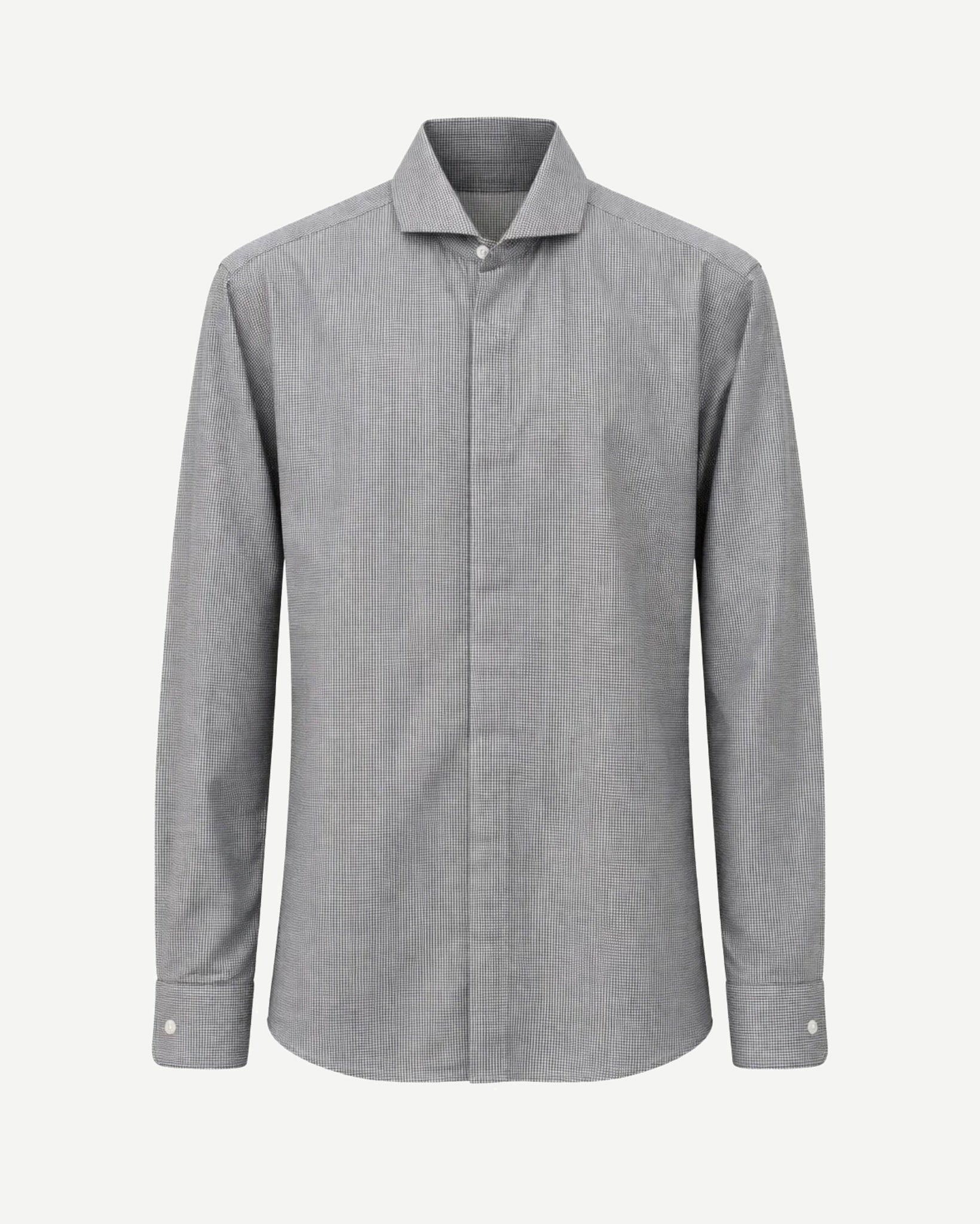 Tailory grey houndstooth tailored shirt front view