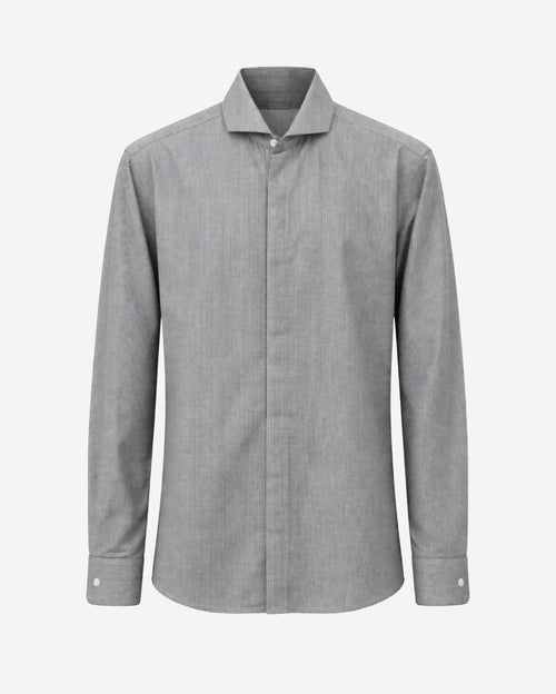 Tailory grey houndstooth tailored shirt front view