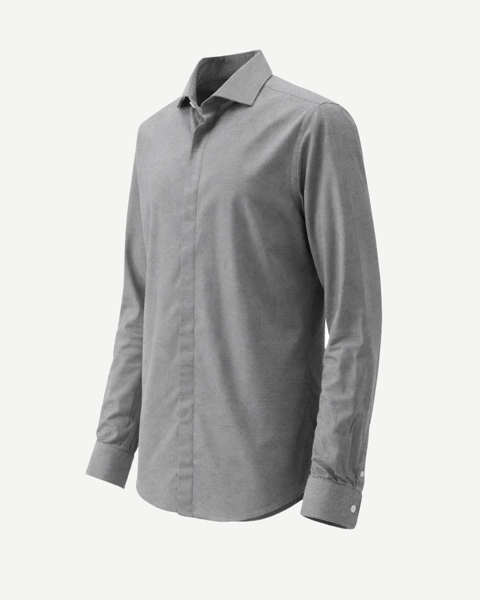 Tailory grey houndstooth tailored shirt side view