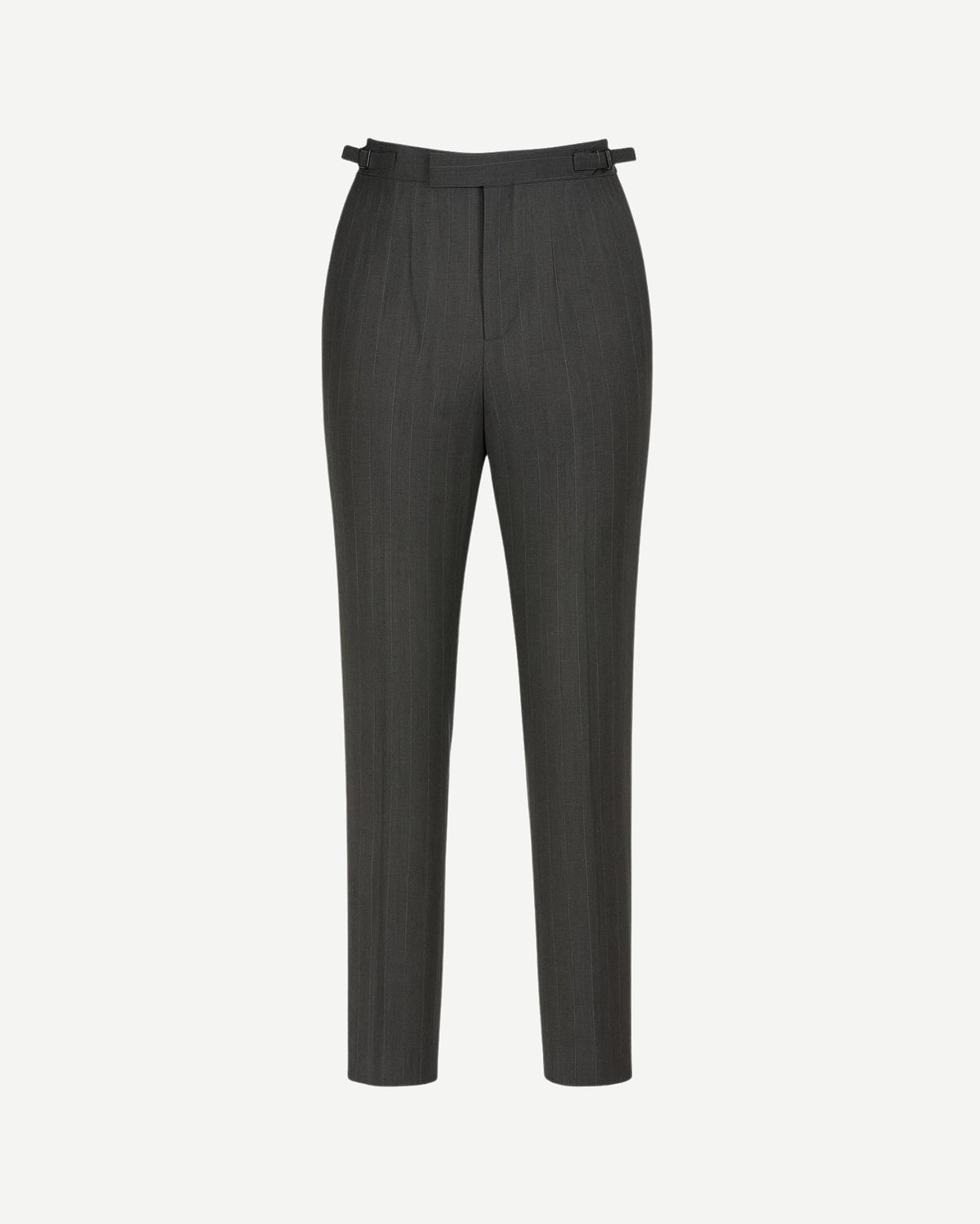 Tailory grey pinstripe tapered suit trouser front view