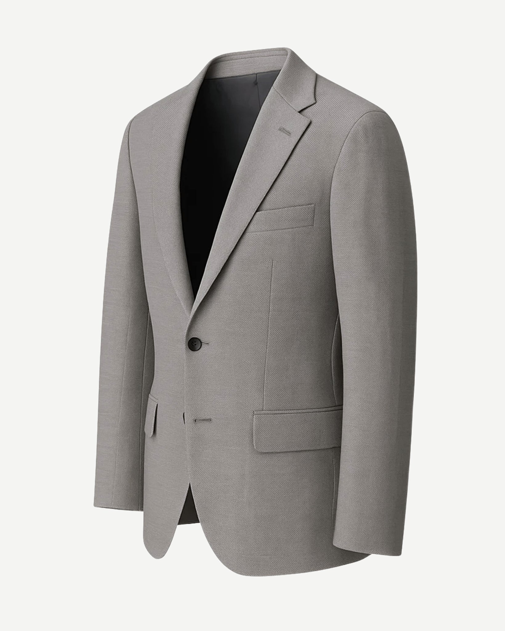 Tailory grey two-button suit jacket side view