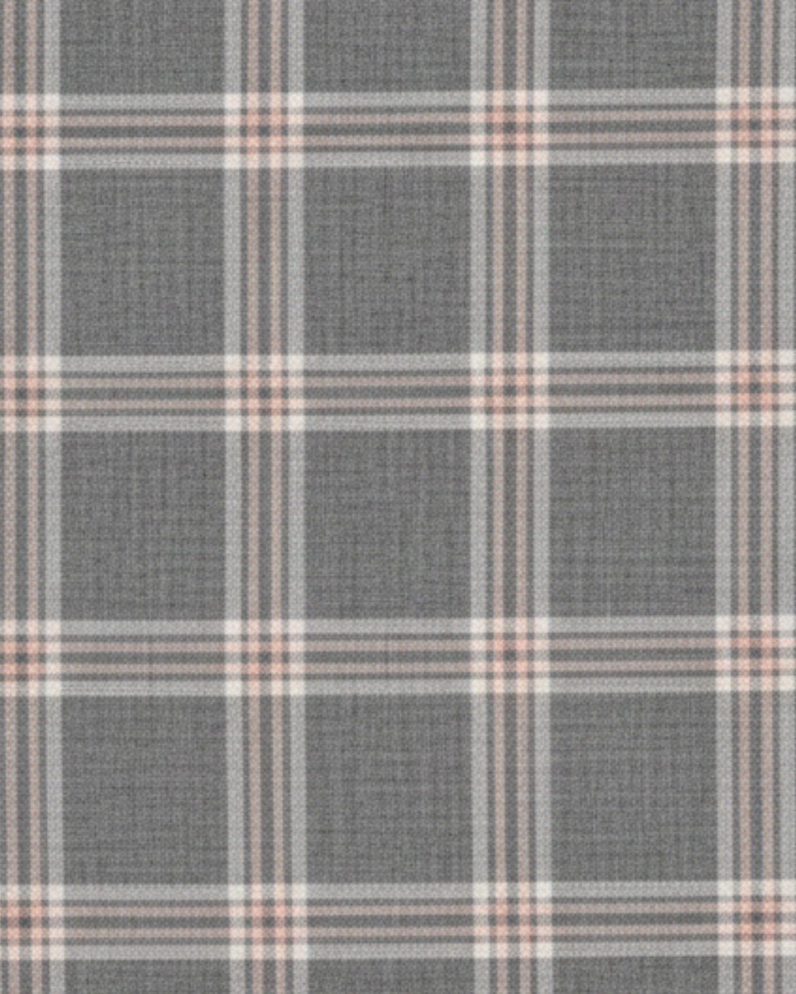 Tailory grey pink plaid suiting fabric swatch