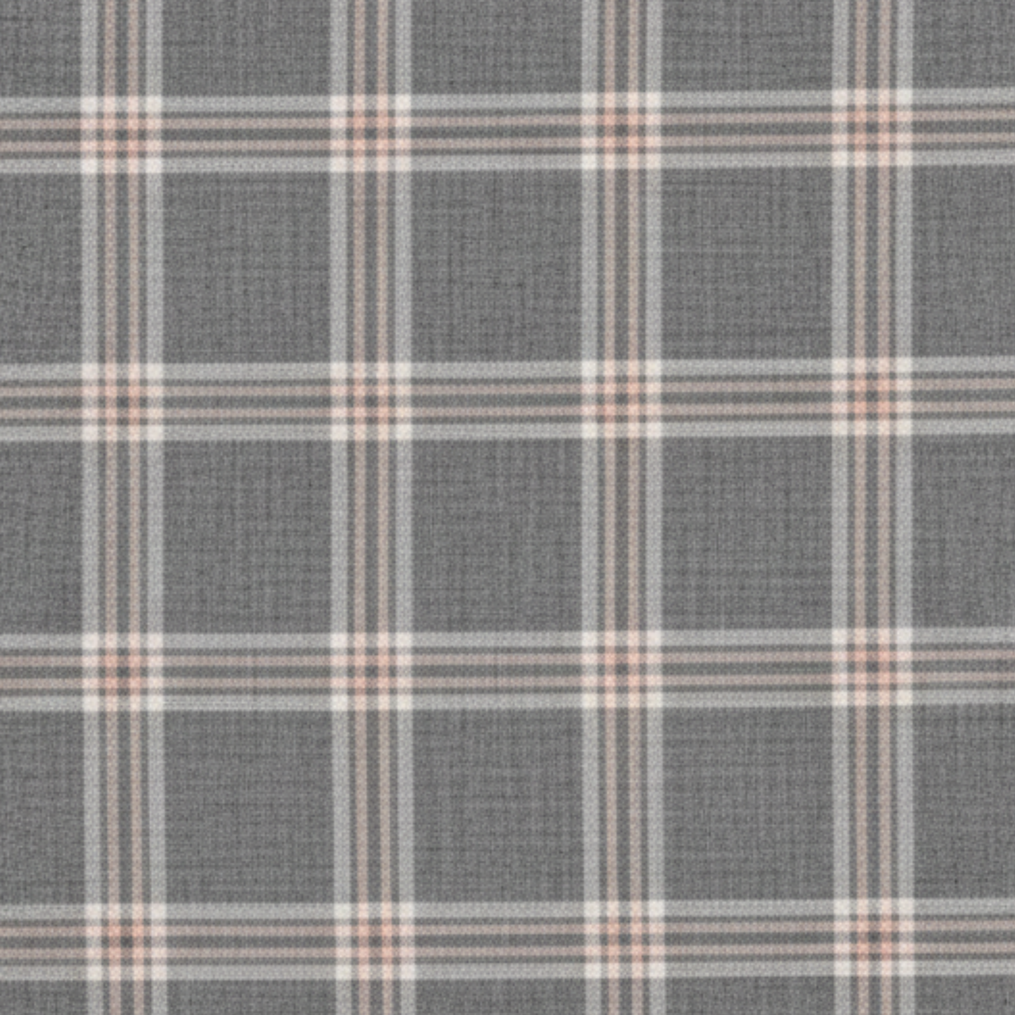 Tailory grey pink plaid suiting fabric swatch