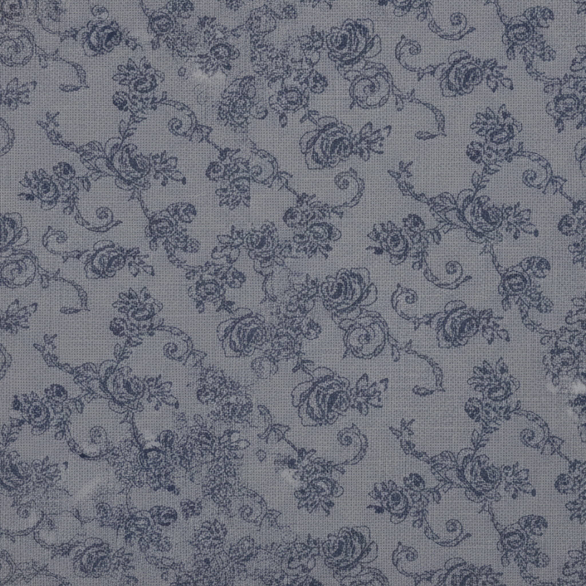 Tailory grey tonal floral cotton shirting fabric swatch