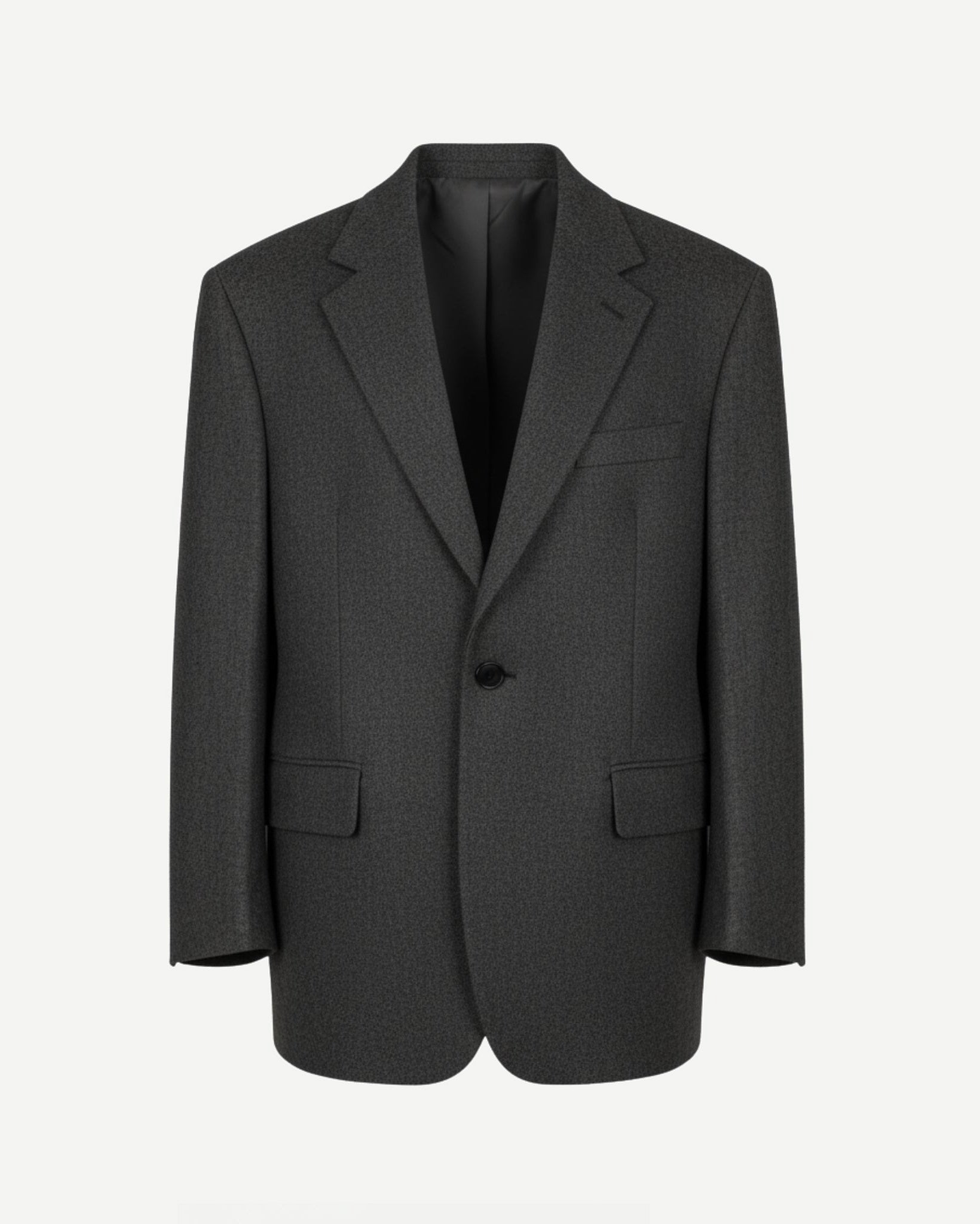 Tailory heather charcoal oversized unstructured blazer front view
