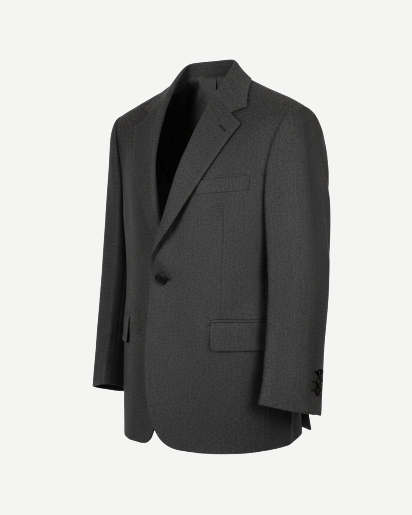 Tailory heather charcoal oversized unstructured blazer side view