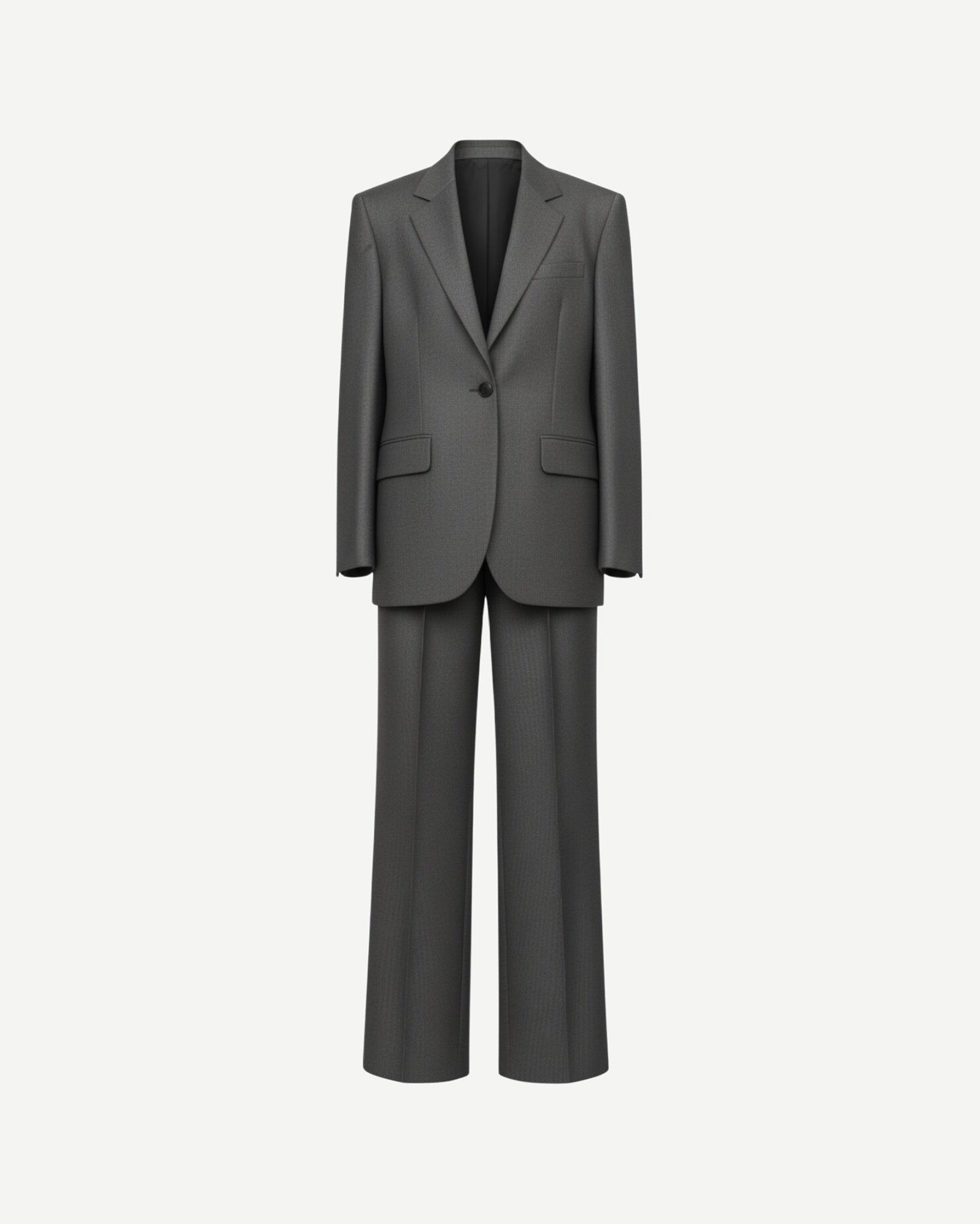 Tailory heather charcoal oversized suit set front view