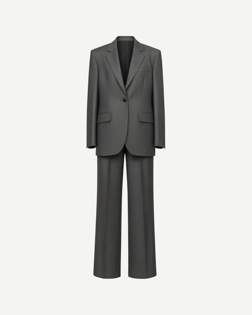 Tailory heather charcoal oversized suit set front view