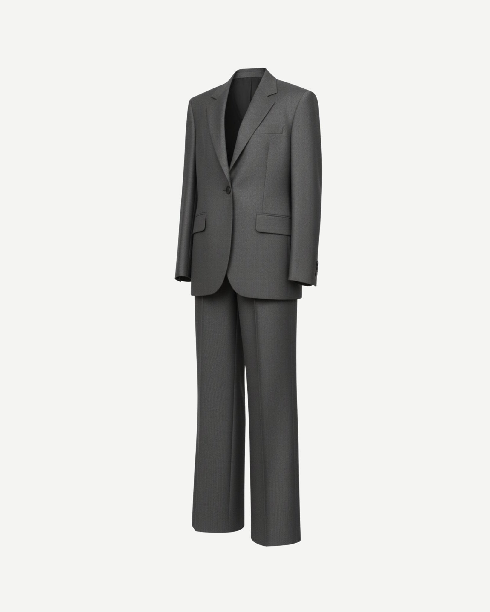 Tailory heather charcoal oversized suit set side view