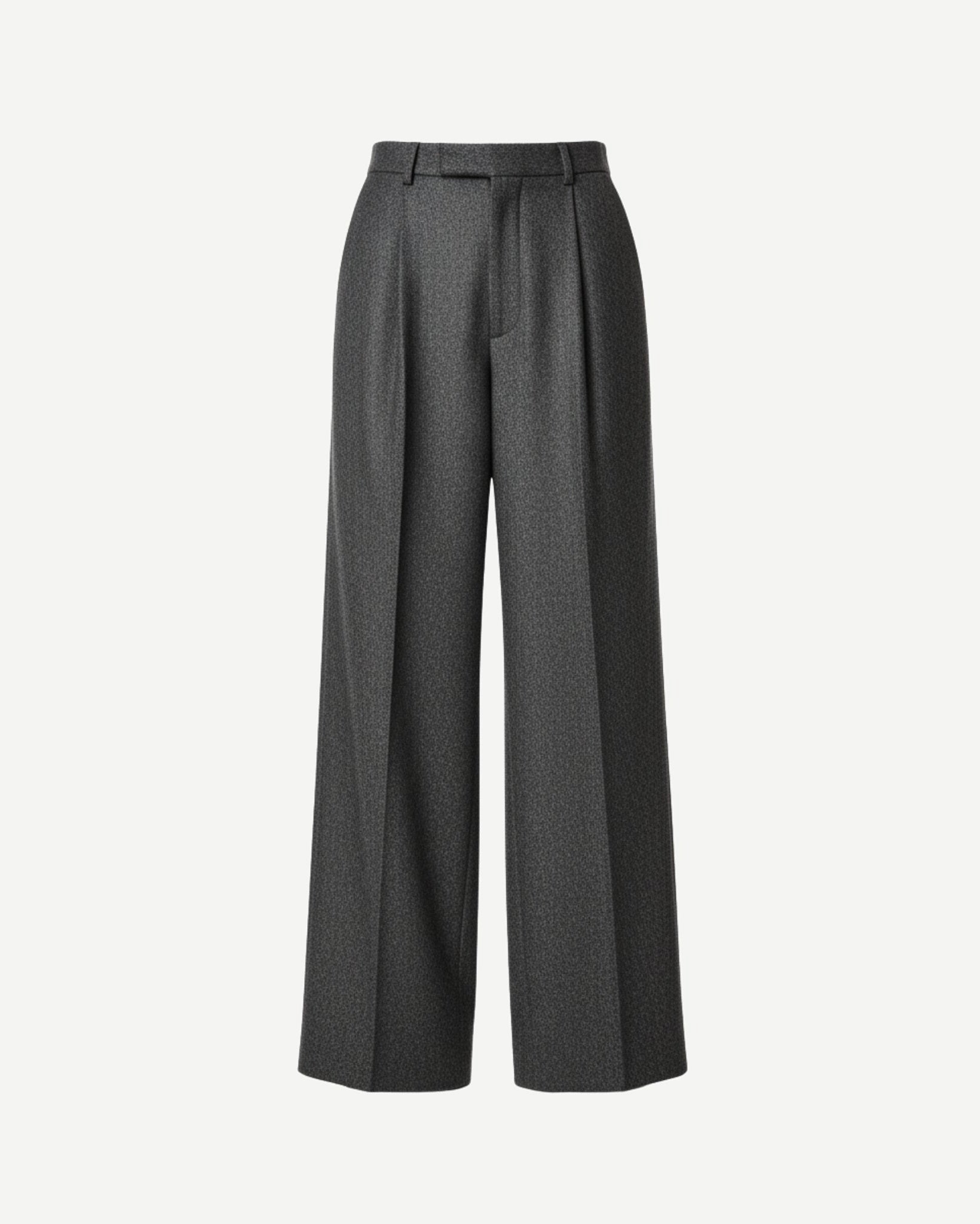 Tailory heather charcoal wide-leg trousers front view