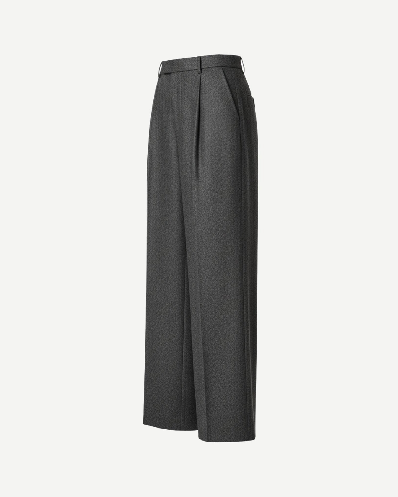 Tailory heather charcoal wide-leg trousers side view