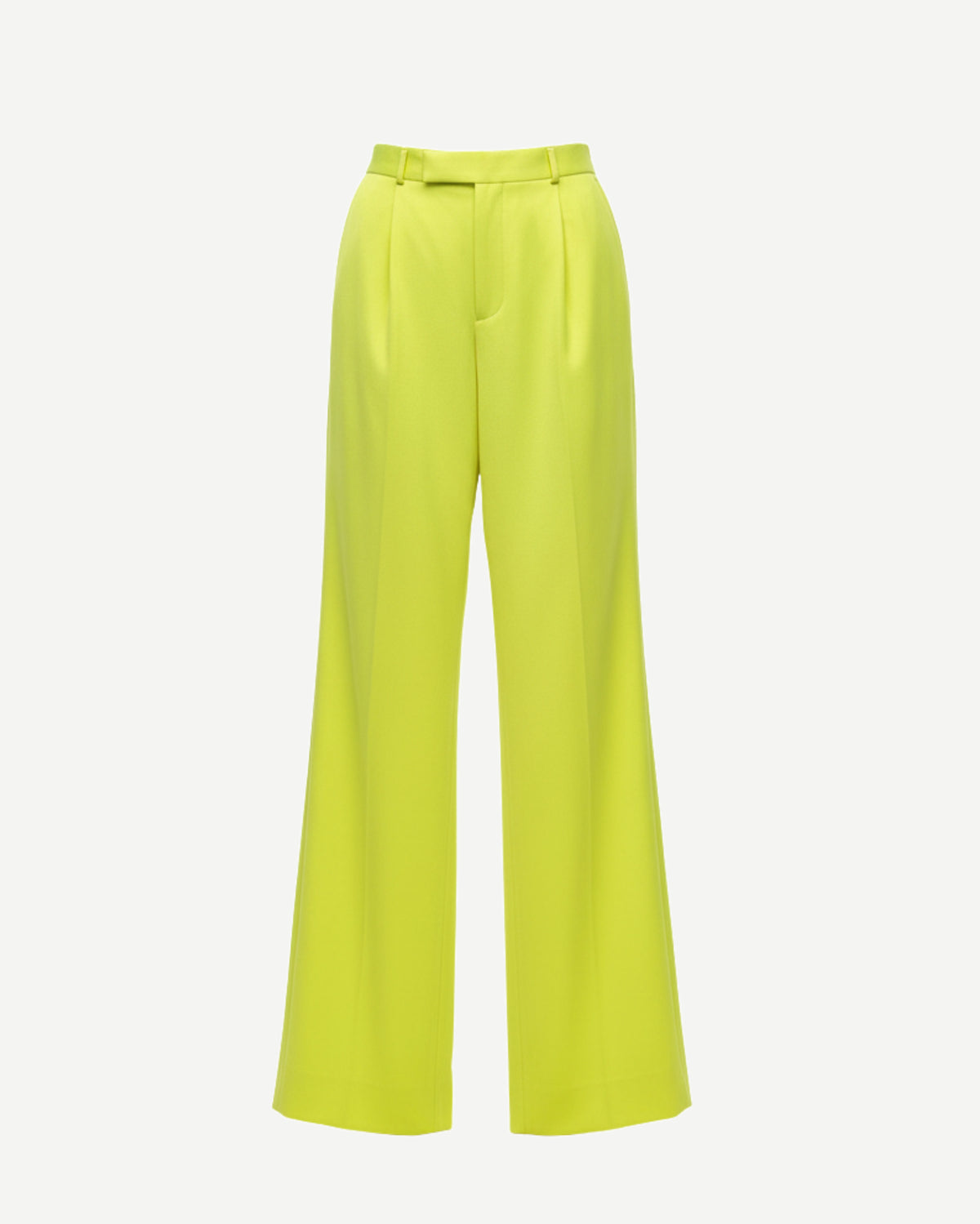 Tailory neon yellow high-waist wide-leg trousers front view