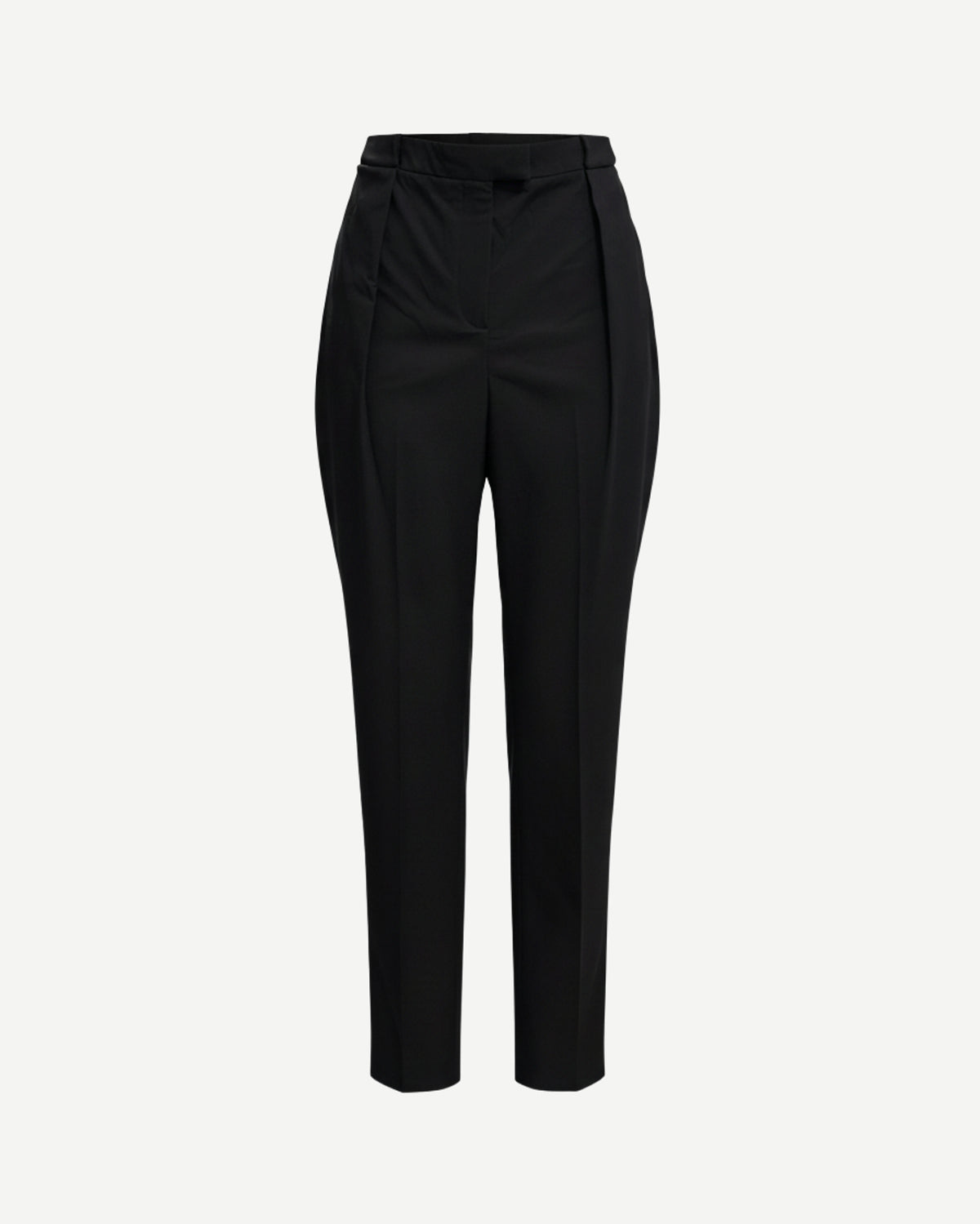 Tailory black high-waist pleated trousers front view
