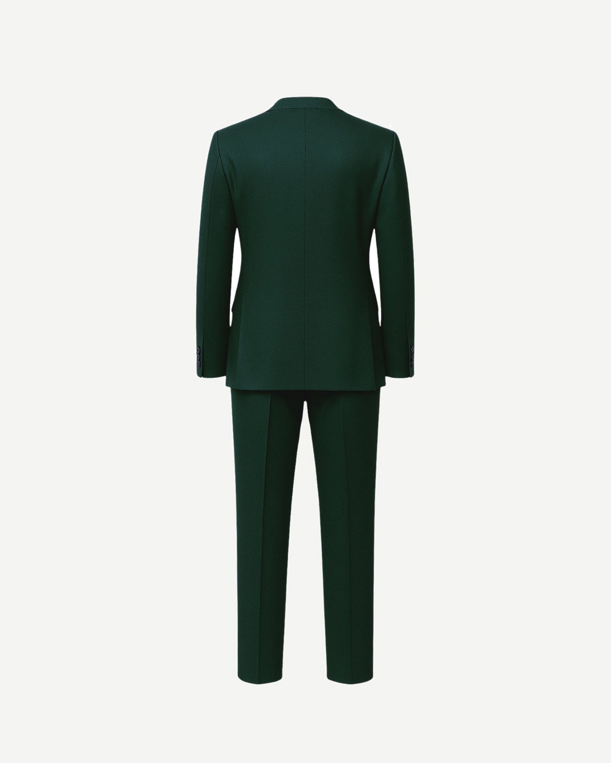 Tailory hunter green double-breasted wool suit back view