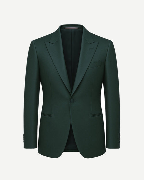 Tailory hunter green peak lapel wool dinner jacket front view
