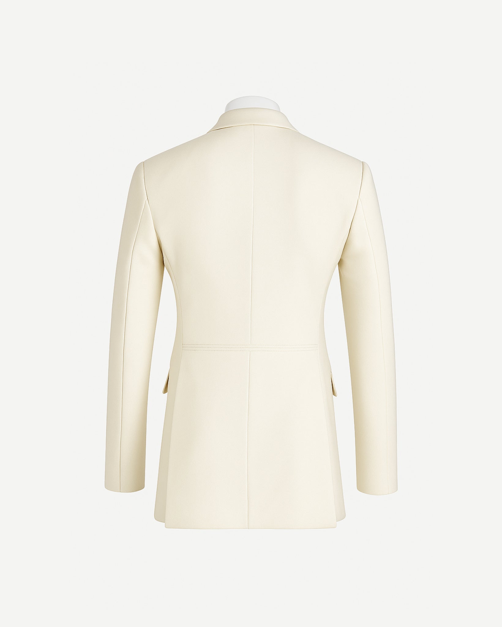 Tailory ivory wool peak lapel blazer back view