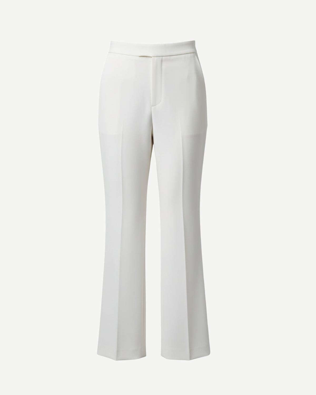 Tailory ivory flared suit trousers with high-rise waist front view