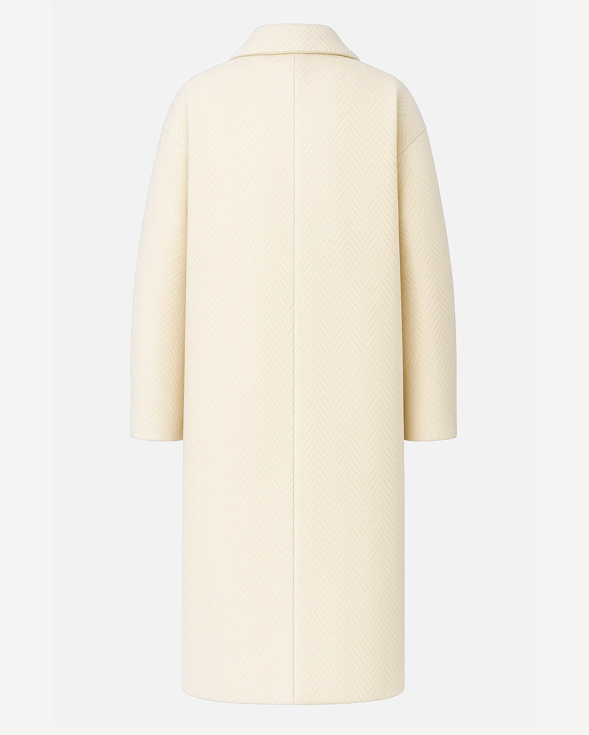 Tailory ivory baby cashmere oversized cocoon coat back view