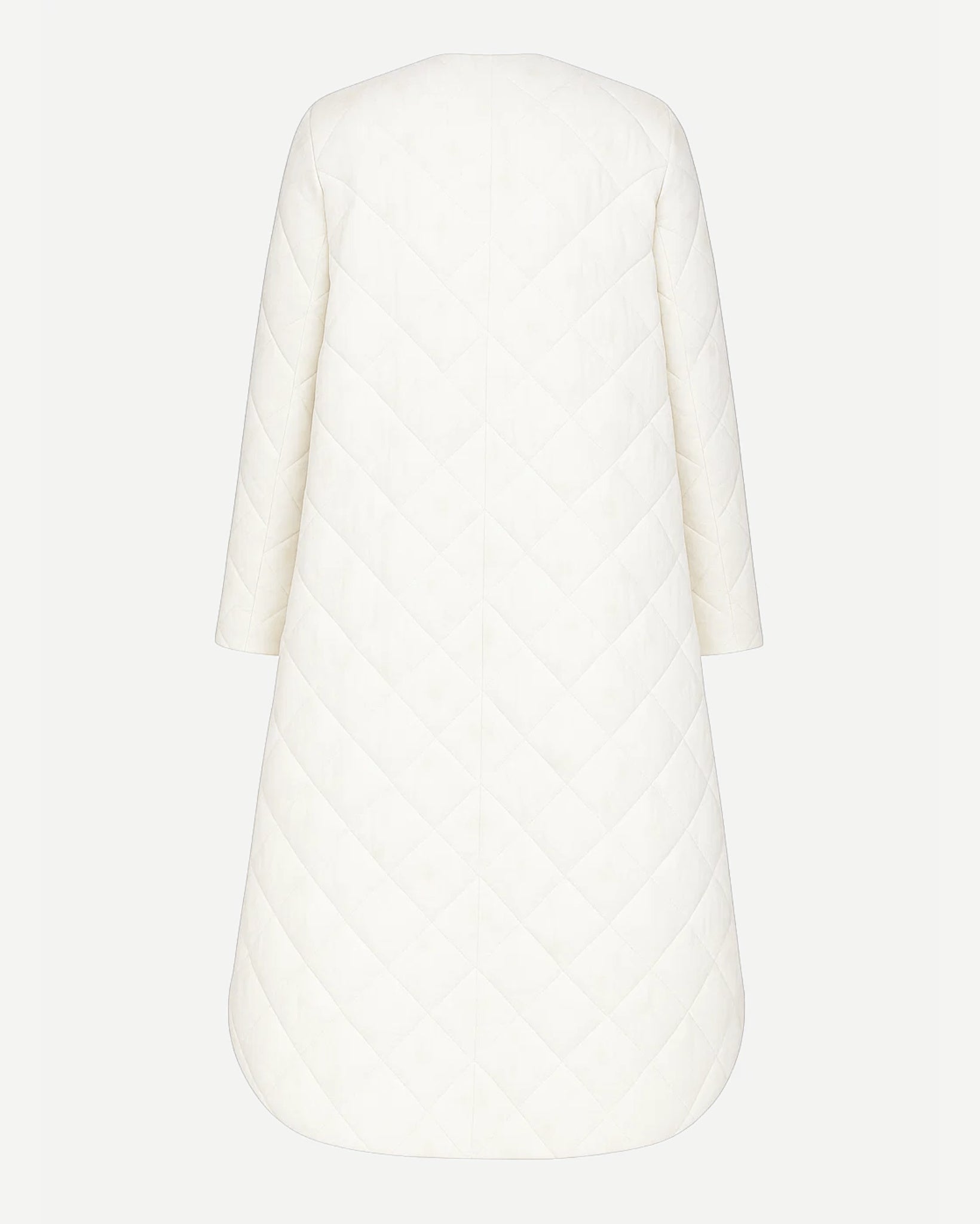 Tailory ivory quilted puffer coat back view