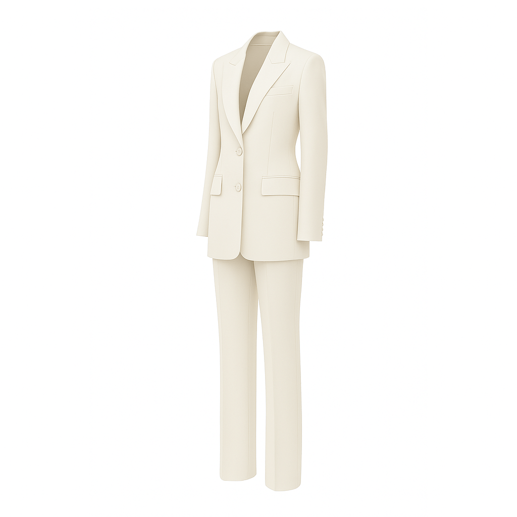 Ivory Loro Piana Women's City Hall Wedding Suit - Suit Set - The Tailory New York