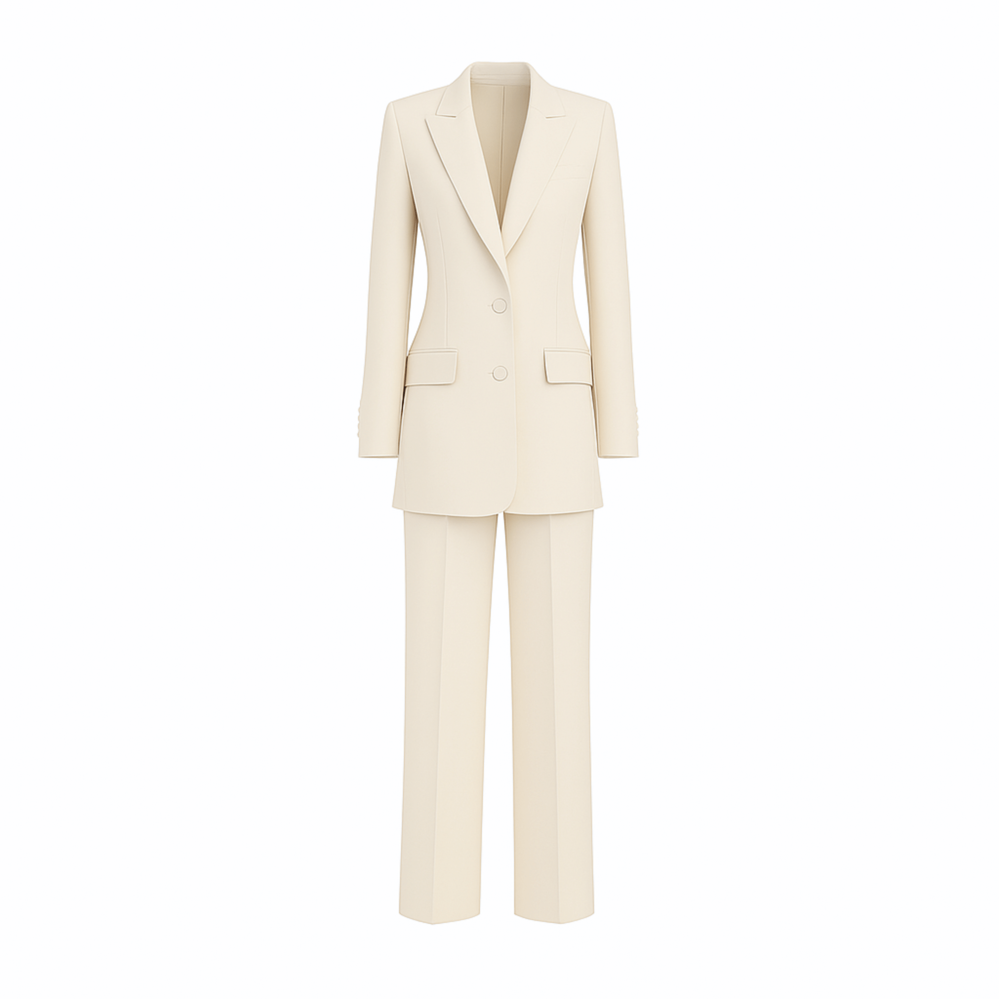 Ivory Loro Piana Women's City Hall Wedding Suit - Suit Set - The Tailory New York