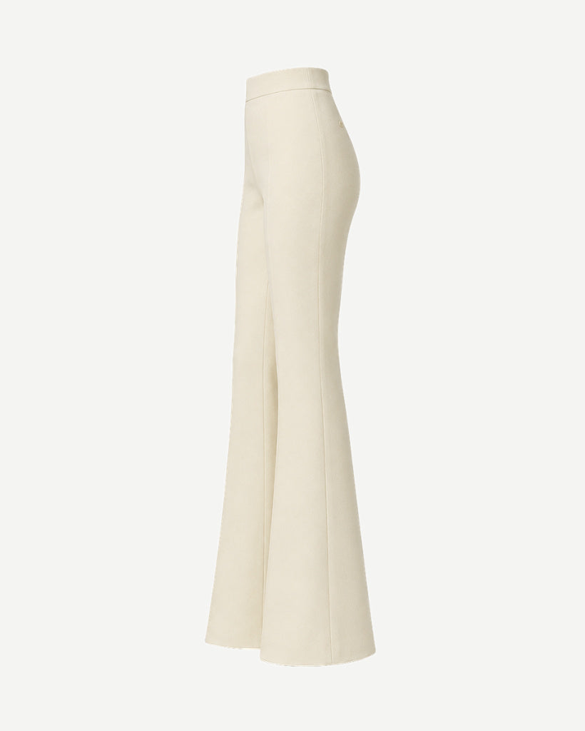 Ivory Loro Piana women's flare pants side view
