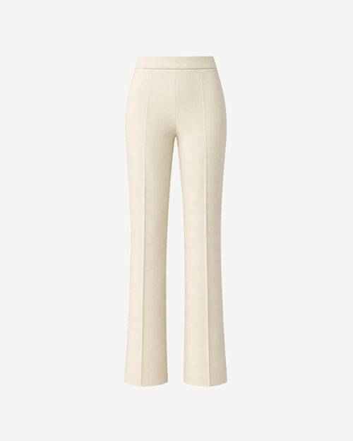 Ivory Loro Piana women's wool trousers front view