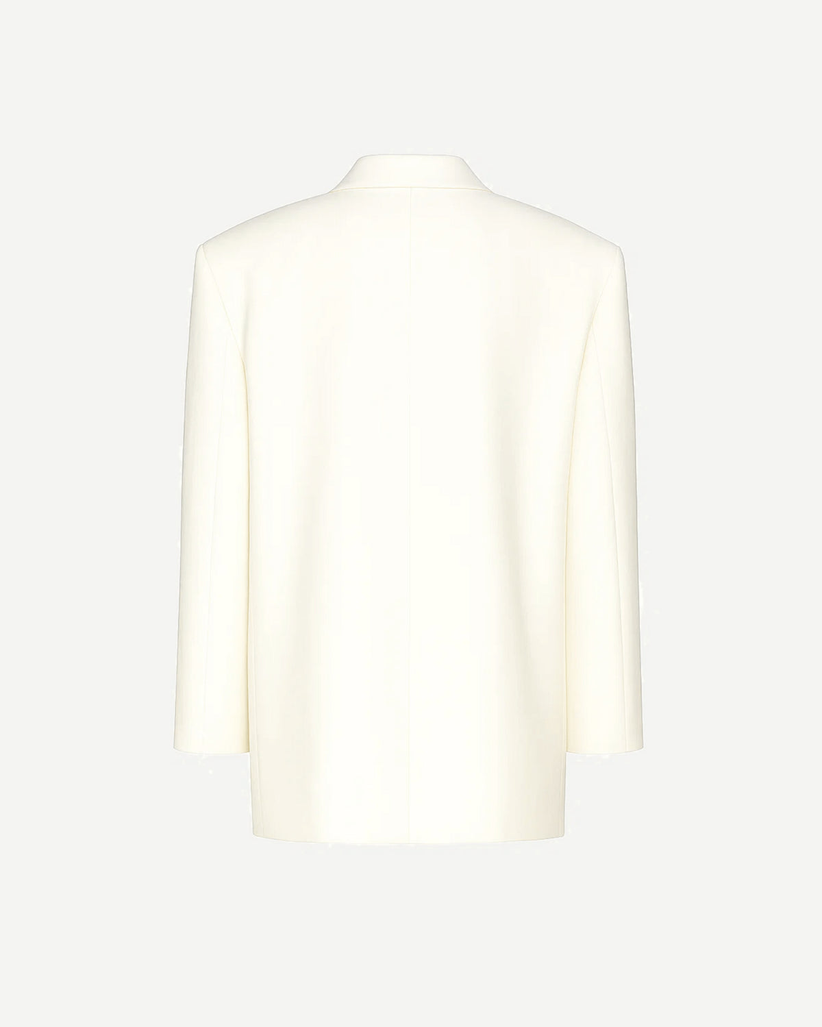 Ivory oversized Loro Piana wool blazer back view