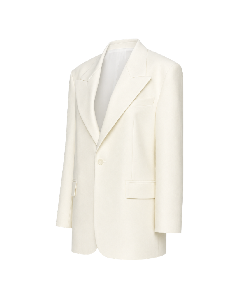 Image 2 of the Ivory Oversized Loro Piana Women's City Hall Wedding Blazer.
