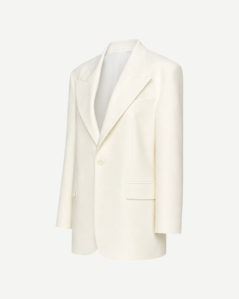 Image 2 of the Ivory Oversized Loro Piana Women's City Hall Wedding Blazer.